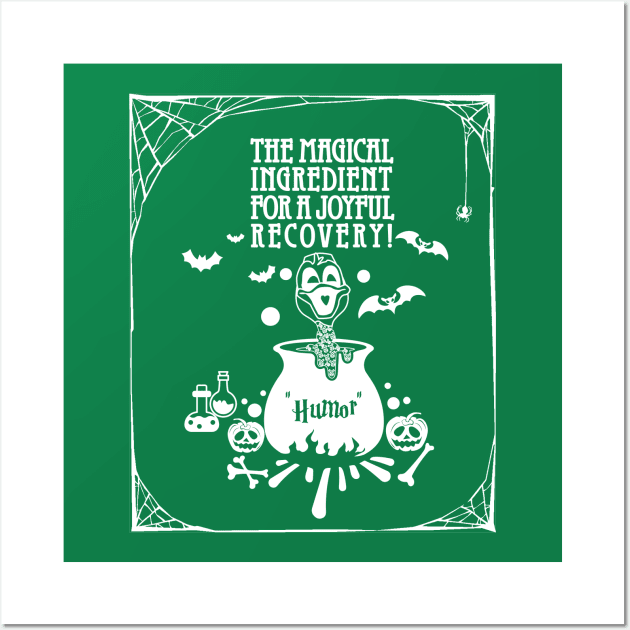 mental health Awareness green ribbon Humor the magical ingredient for a joyful recovery Halloween Wall Art by Shaderepublic